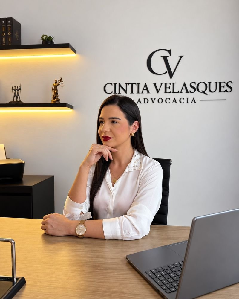 Dra. Cintia Velasques em seu escritório